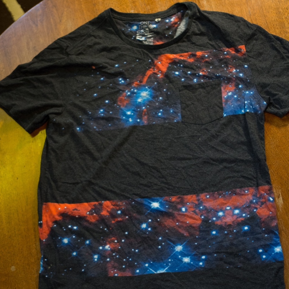 ON THE BYAS space Shirt Mens LArge